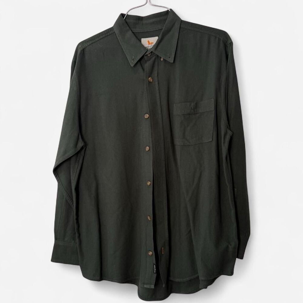 Dark Green button up 100% cotton western Luxury Fall